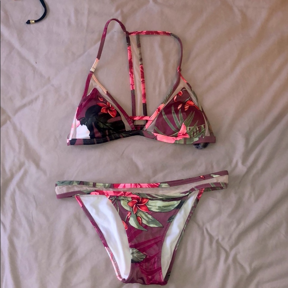 PINK floral bikini set